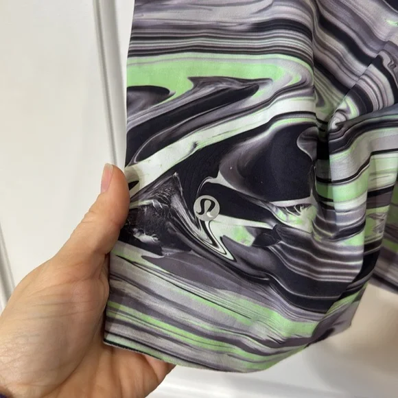 LULULEMON BASE PACE HIGH RISE RUNNING SHORT GREY GREEN SWIRL 6 - Picture 4 of 7